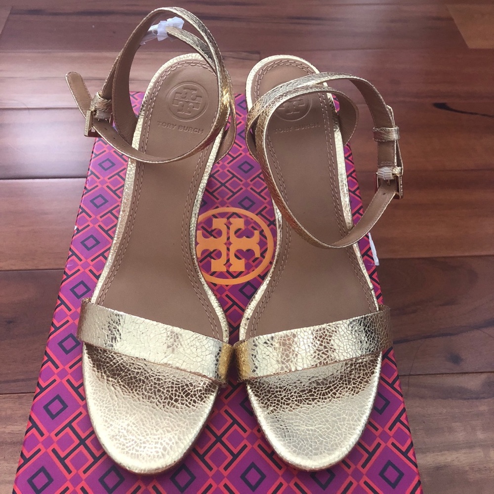 ❌❌SOLD❌❌Tory Burch Elana 85mm Gold Sandal